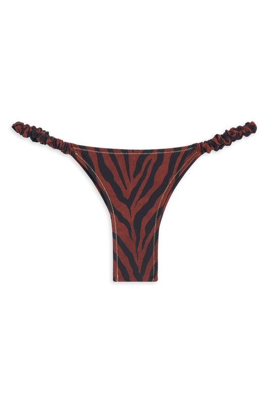 Scrunchie Bikini Bottom // Brown Tiger Print - Reina Olga