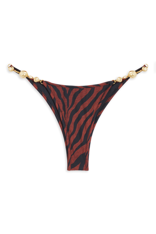 Splash Bikini Bottom // Brown Tiger Print - Reina Olga