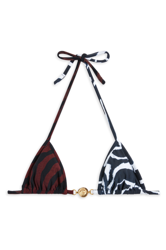 Splash Bikini Top // 2 Tone Print Safari - Reina Olga