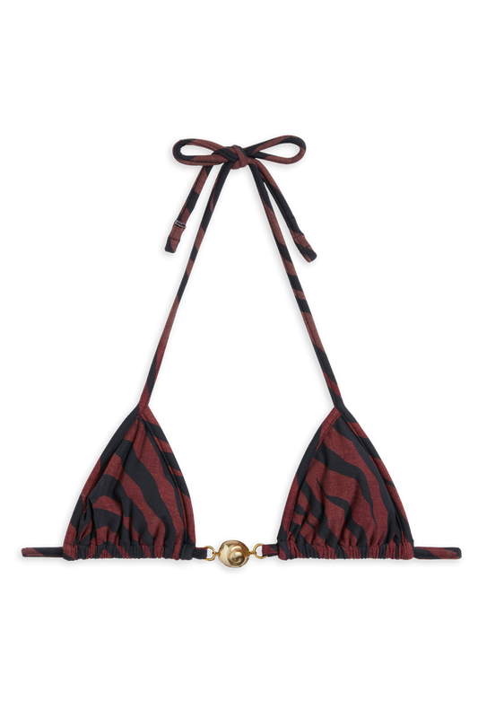 Splash Bikini Top // Brown Tiger Print - Reina Olga