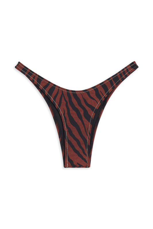 Brigitte Bikini Bottom // Brown Tiger Print - Reina Olga