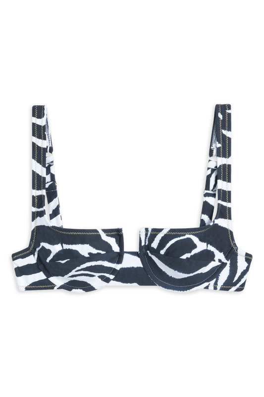 Brigitte Bikini Top // Blue Zebra - Reina Olga