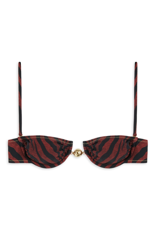Hammond Bikini Top // Brown Tiger Print
