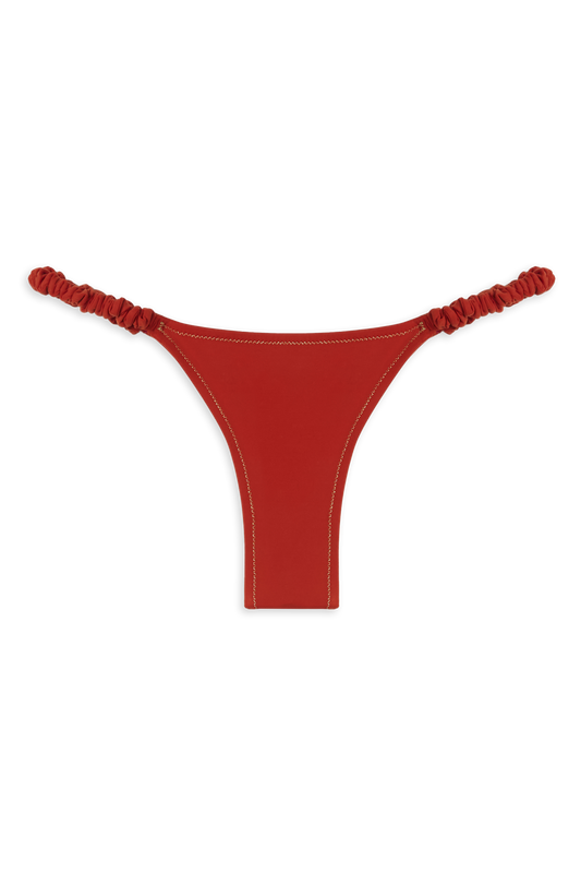 Scrunchie Bikini Bottom // Red Coral - Reina Olga