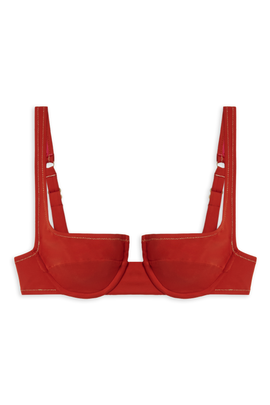 Brigitte Bikini Top // Red Coral - Reina Olga