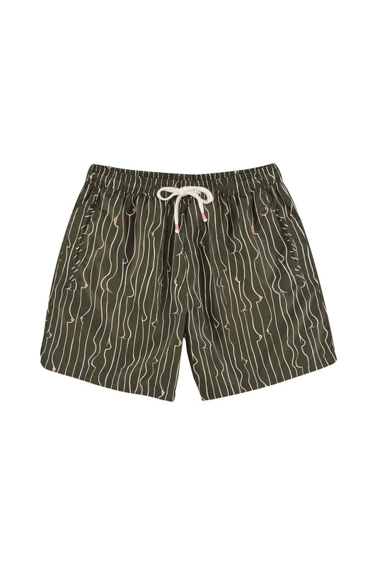 REINA OLGA TRUNK SAM DIEGO GREEN AND WHITE STRIPES PRINT