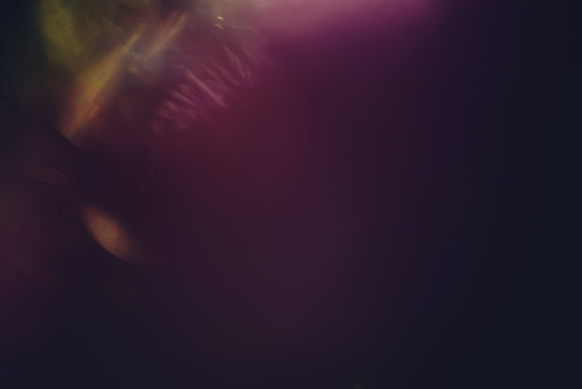 Abstract dark background with purple and yellow light flares