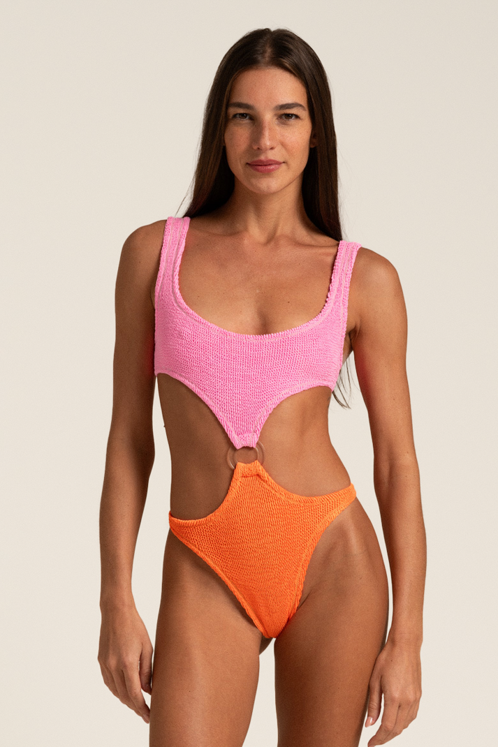Augusta Swimsuit // Hot Pink & Neon Orange - Reina Olga - SWIMSUIT