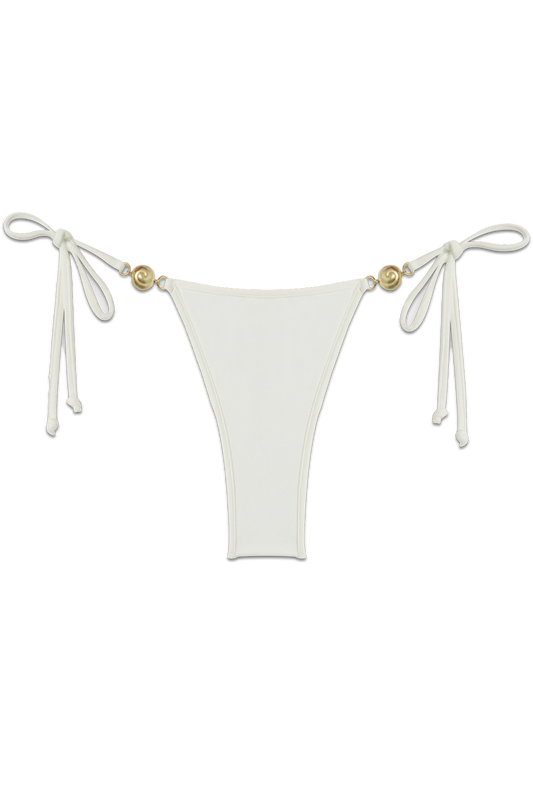 Carioca Splash Bikini Bottom // White Suede