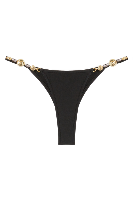 Splash Bikini Bottom // Black Shiny