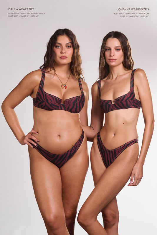 Brigitte Bikini Top // Brown Tiger Print - Reina Olga