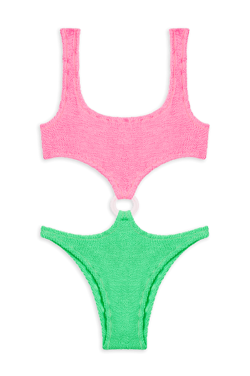 Augusta Swimsuit // Hot pink & Neon green - Reina Olga - SWIMSUIT