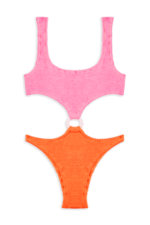 Augusta Swimsuit // Hot Pink & Neon Orange - Reina Olga - SWIMSUIT