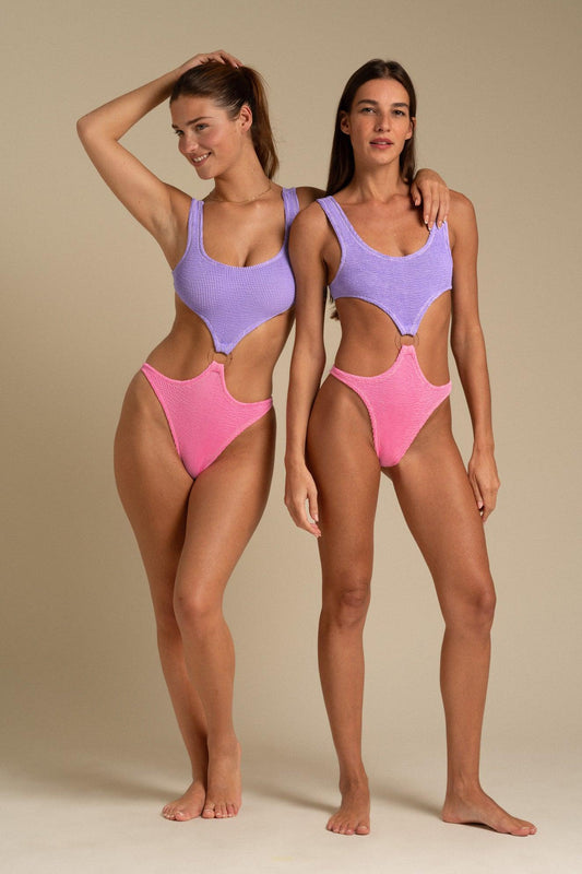 Augusta Swimsuit // Lilac & Hot pink - Reina Olga