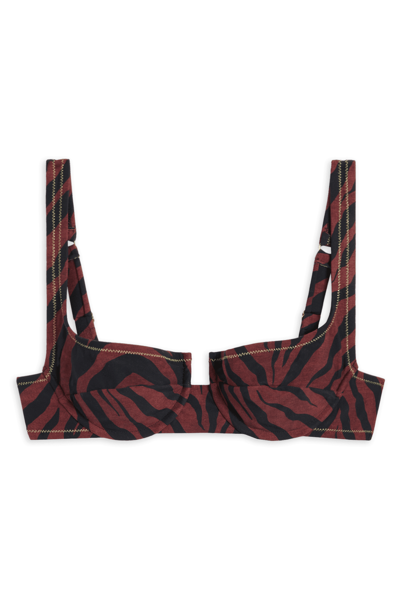Brigitte Bikini Top // Brown Tiger Print - Reina Olga - BIKINI SET