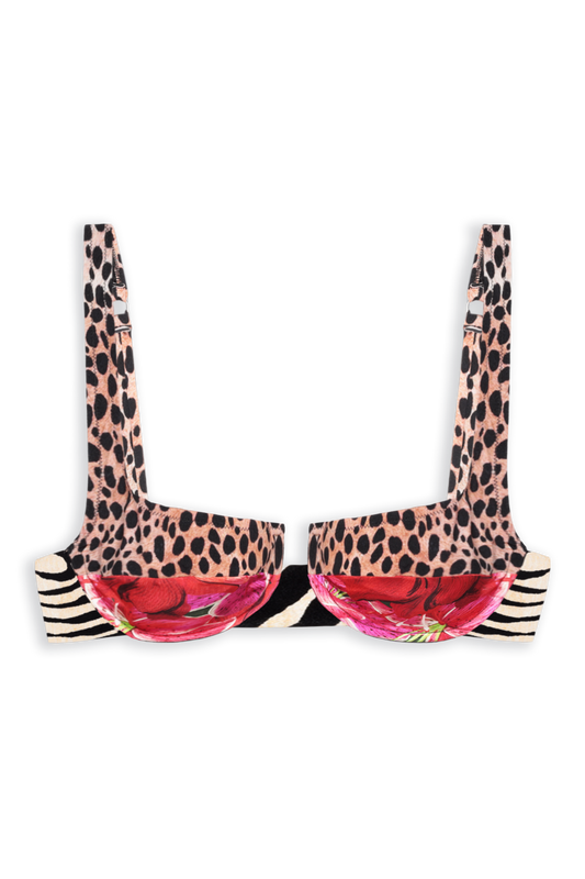 Brigitte Bikini Top // 3 Tone Tropicana - Reina Olga - BIKINI SET