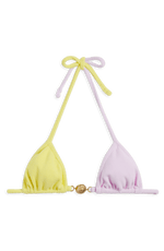 BV Splash Bikini Top // Pastel Yellow & Pink Terry - Reina Olga