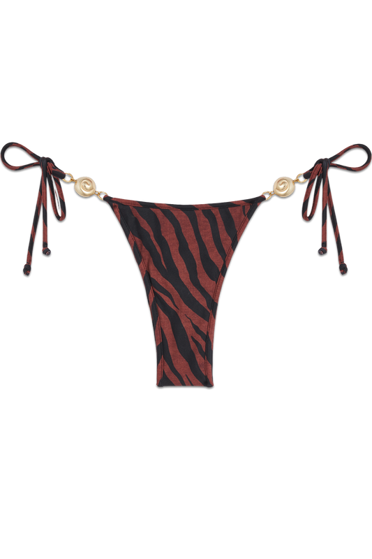 Carioca Splash Bikini Bottom // Brown Tiger Print