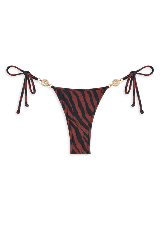 Carioca Splash Bikini Bottom // Brown Tiger Print