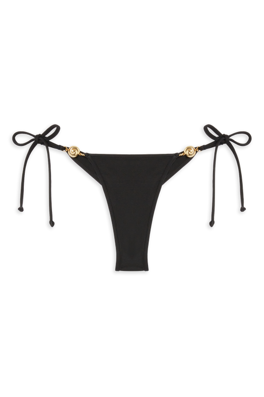 Carioca Splash Bikini Bottom // Black Shiny - Reina Olga