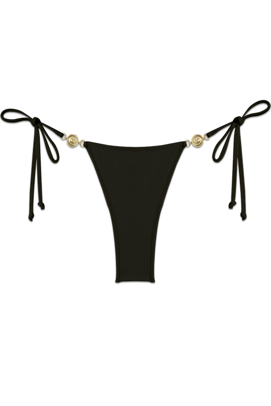 Carioca Splash Bikini Bottom // Black Shiny