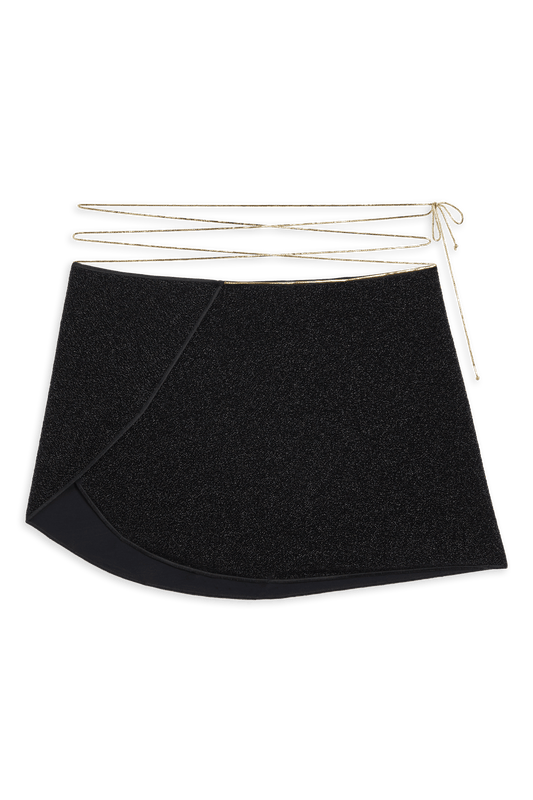 Ciclone Wrap Skirt // Black Lurex - Reina Olga