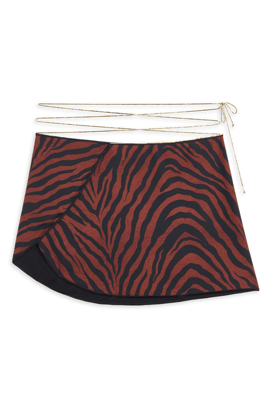 Ciclone Wrap Skirt // Brown Tiger - Reina Olga