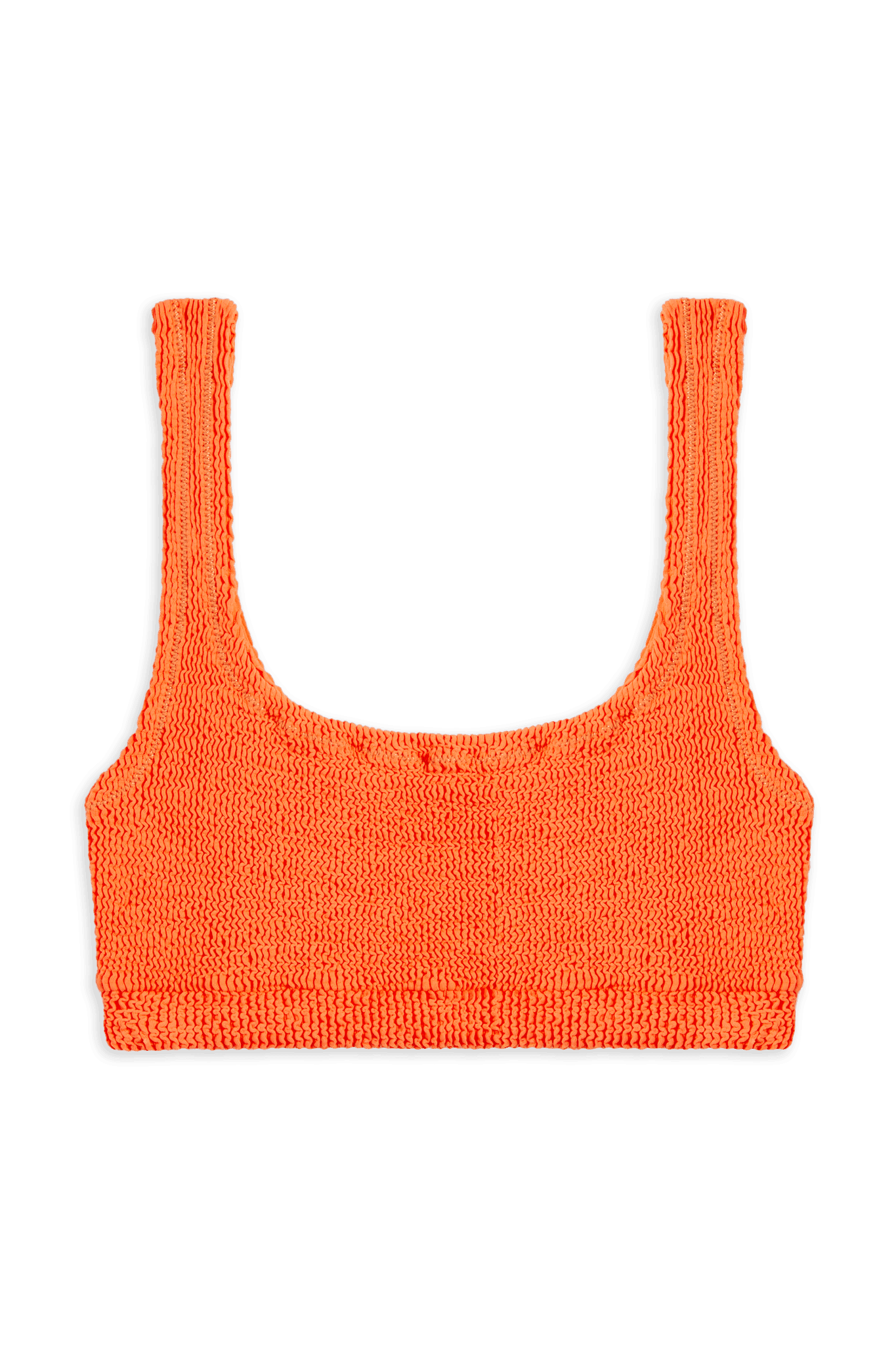 Bikini Ginny Top - Neon Orange Crinkle Fabric | Reina Olga