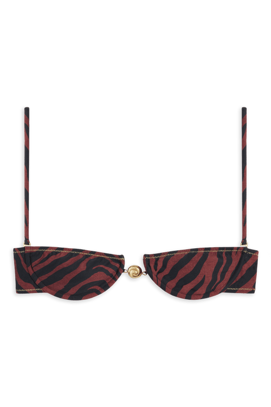 Hammond Bikini Top // Brown Tiger Print - Reina Olga