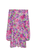 Light Flowy Mini Dress // Pink Flower Print - Reina Olga
