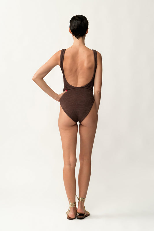 Nyx Swimsuit //  Brown Wood