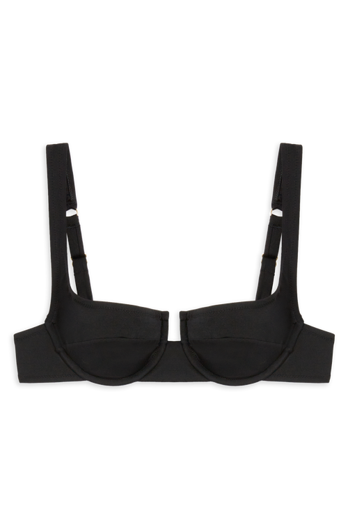 Brigitte Bikini Top // Black Shiny - Reina Olga - BIKINI SET