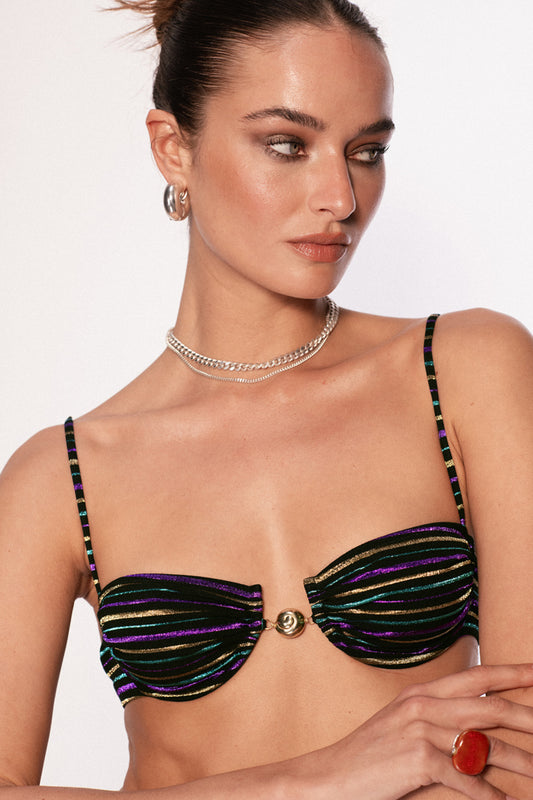 Hammond Bikini Top // Lurex Stripes - Reina Olga - BIKINI SET