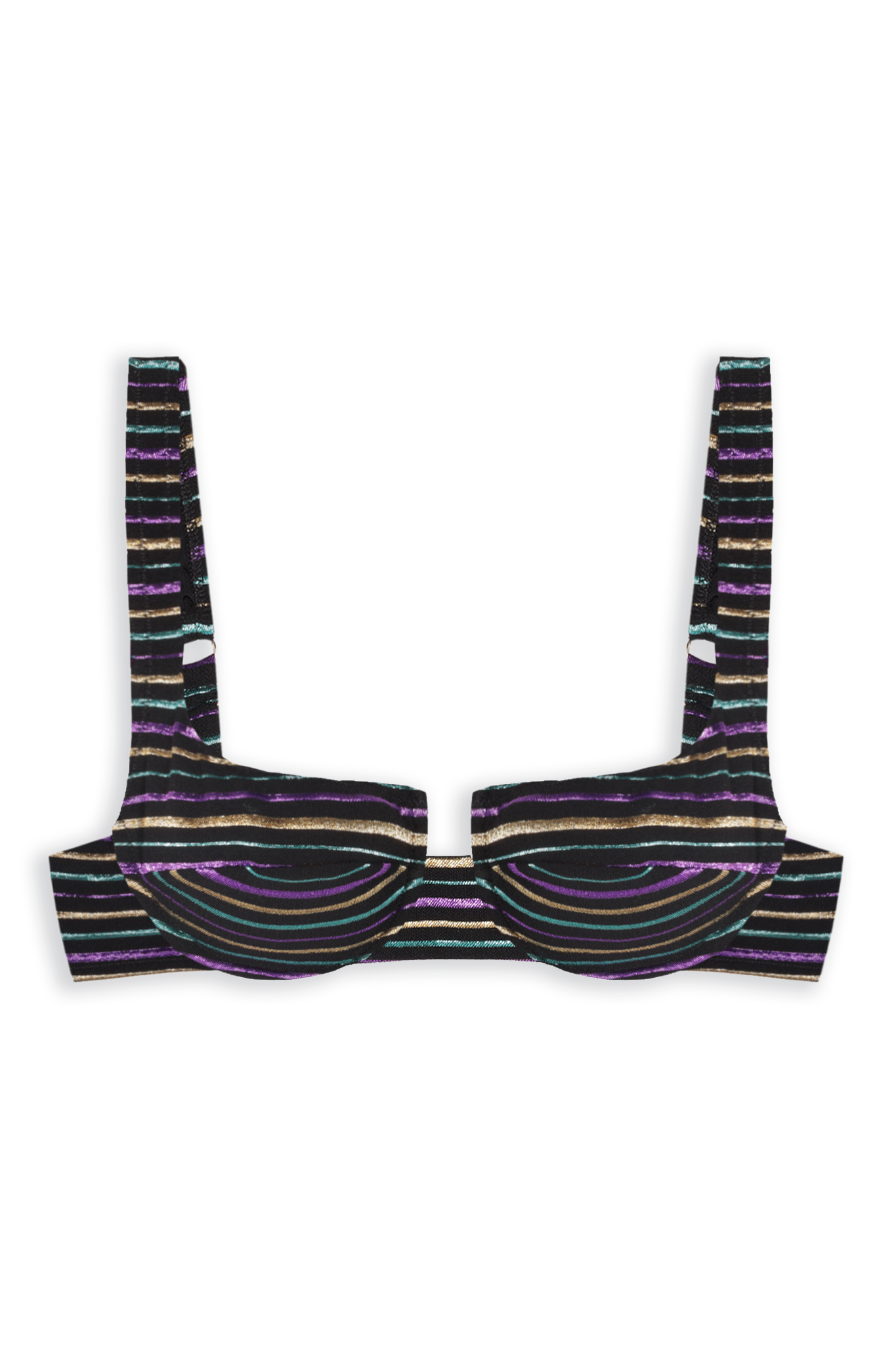 Brigitte Bikini Top // Lurex Stripe - Reina Olga - BIKINI SET