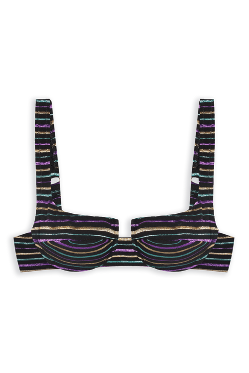 Brigitte Bikini Top // Lurex Stripe - Reina Olga - BIKINI SET