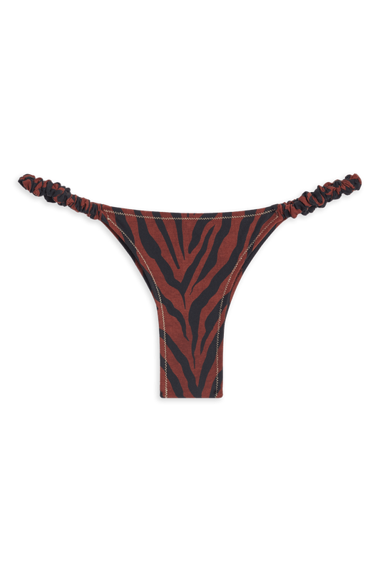 Scrunchie Bikini Bottom // Brown Tiger Print - Reina Olga