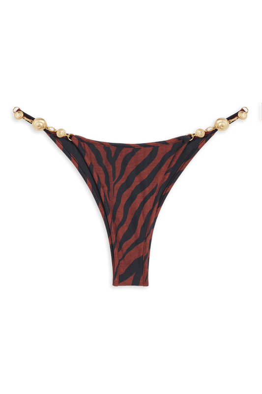 Splash Bikini Bottom // Brown Tiger Print - Reina Olga
