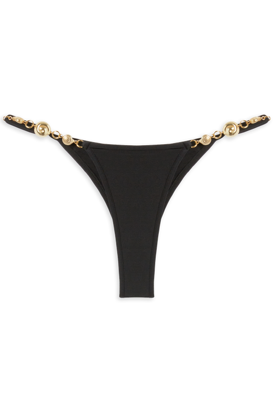 Splash Bikini Bottom // Black Shiny