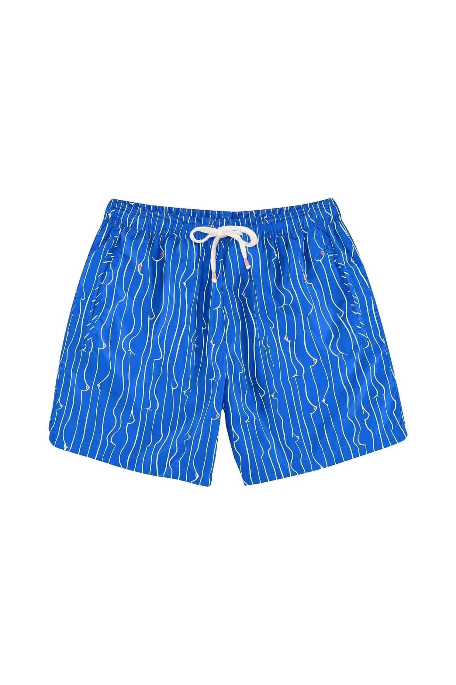 Ercole swim trunk // Blue stripes - Reina Olga - SHORTS