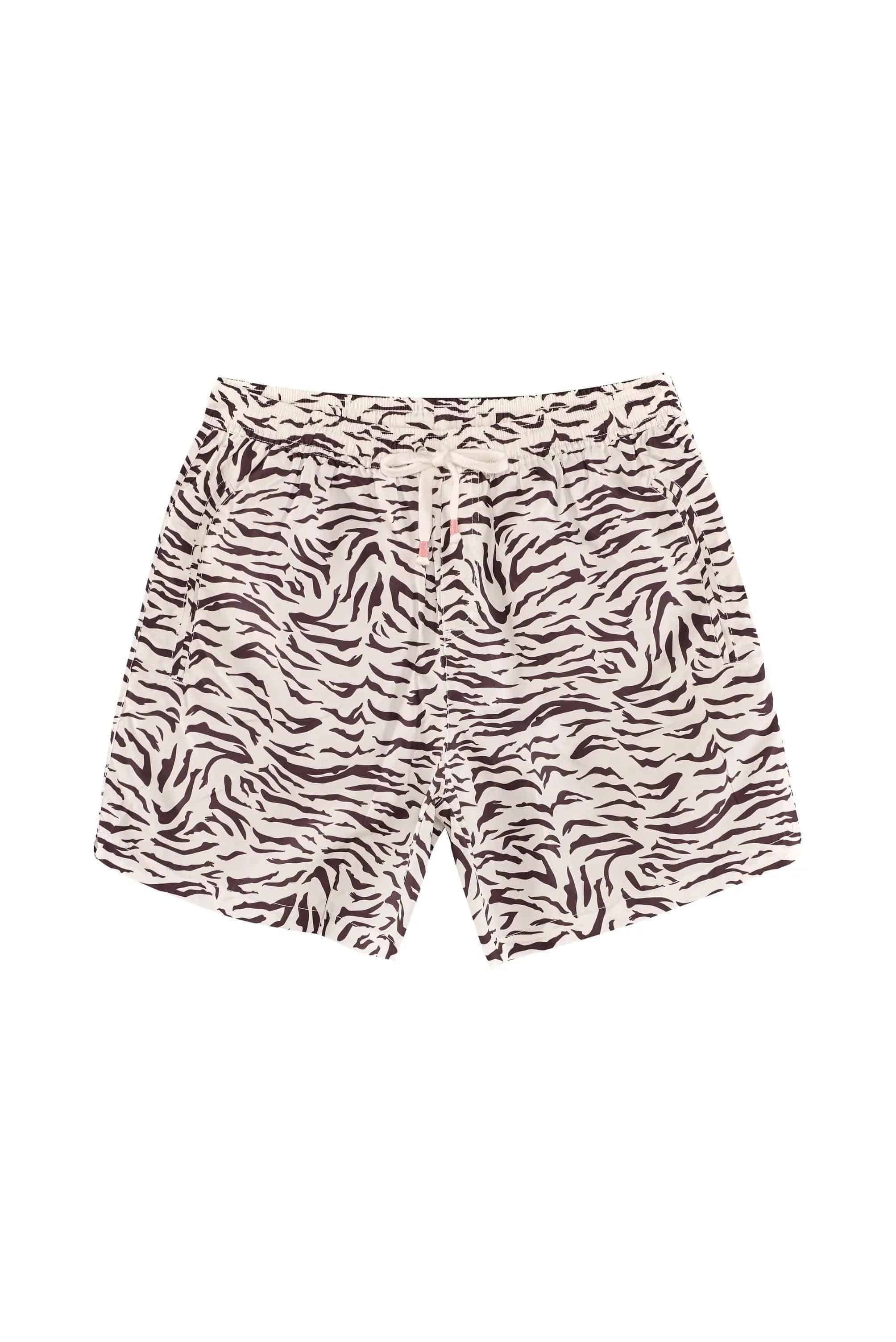 Ercole swim trunk // White brown Tiger - Reina Olga - SHORTS