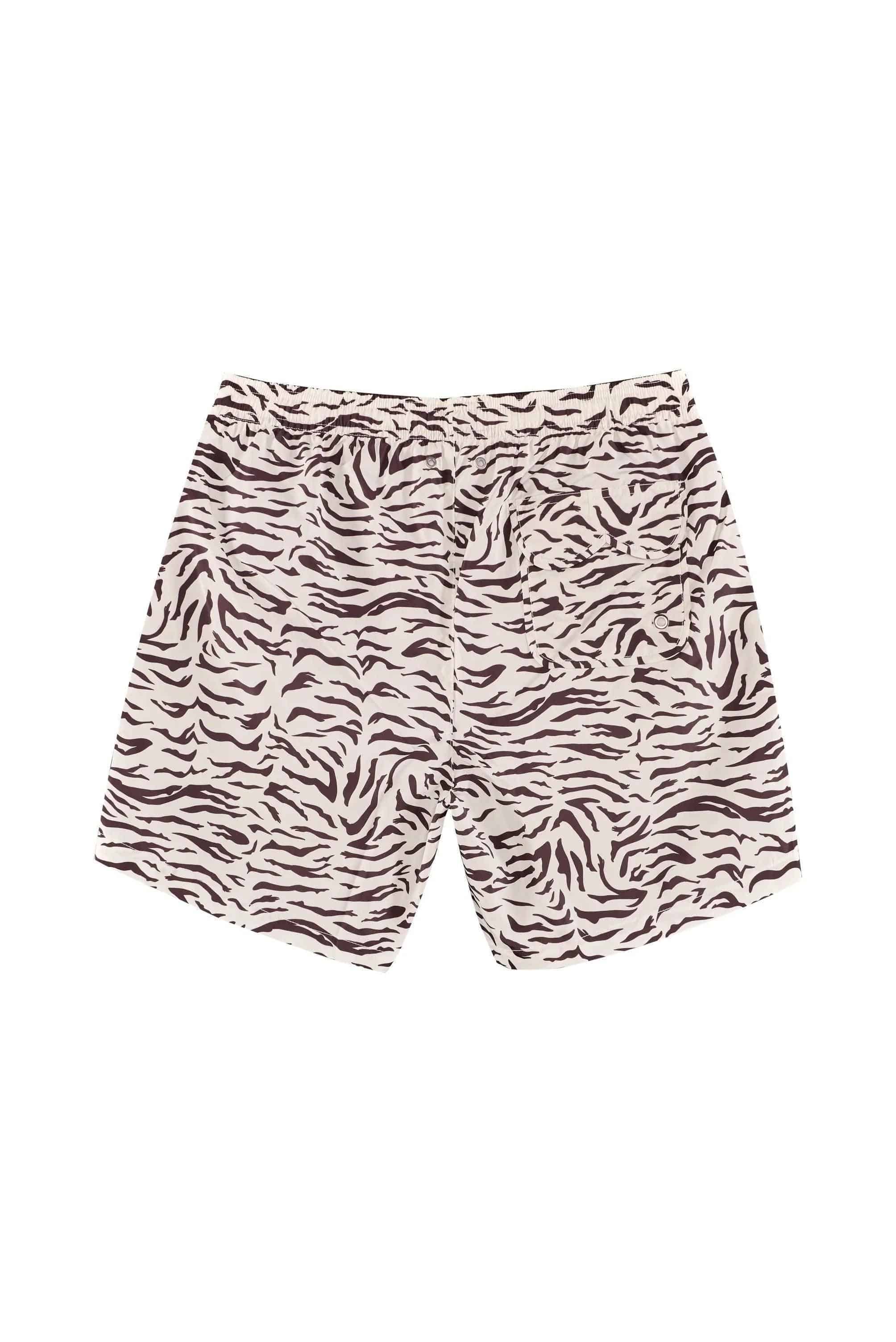 Ercole swim trunk // White brown Tiger - Reina Olga - SHORTS