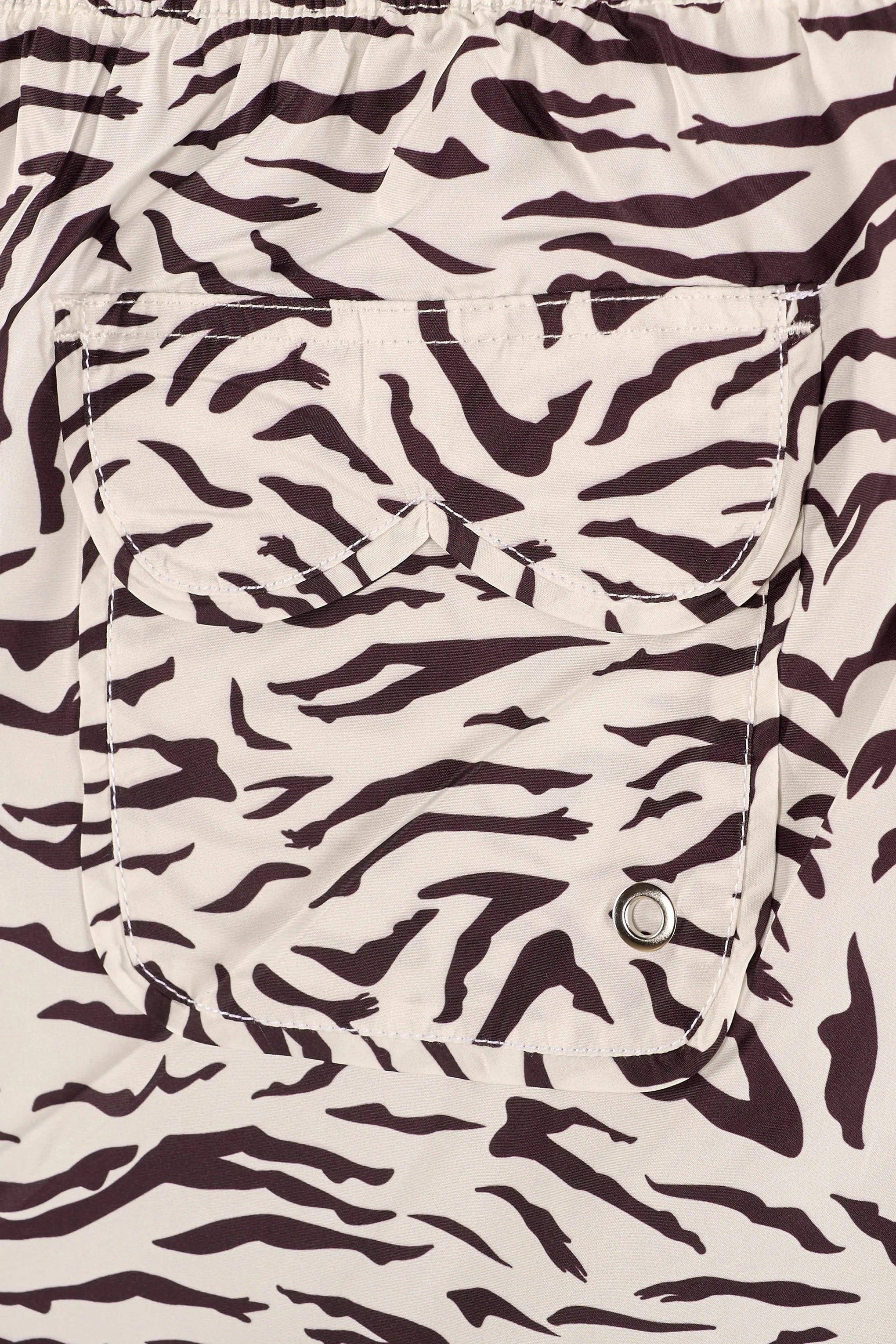 Ercole swim trunk // White brown Tiger - Reina Olga - SHORTS